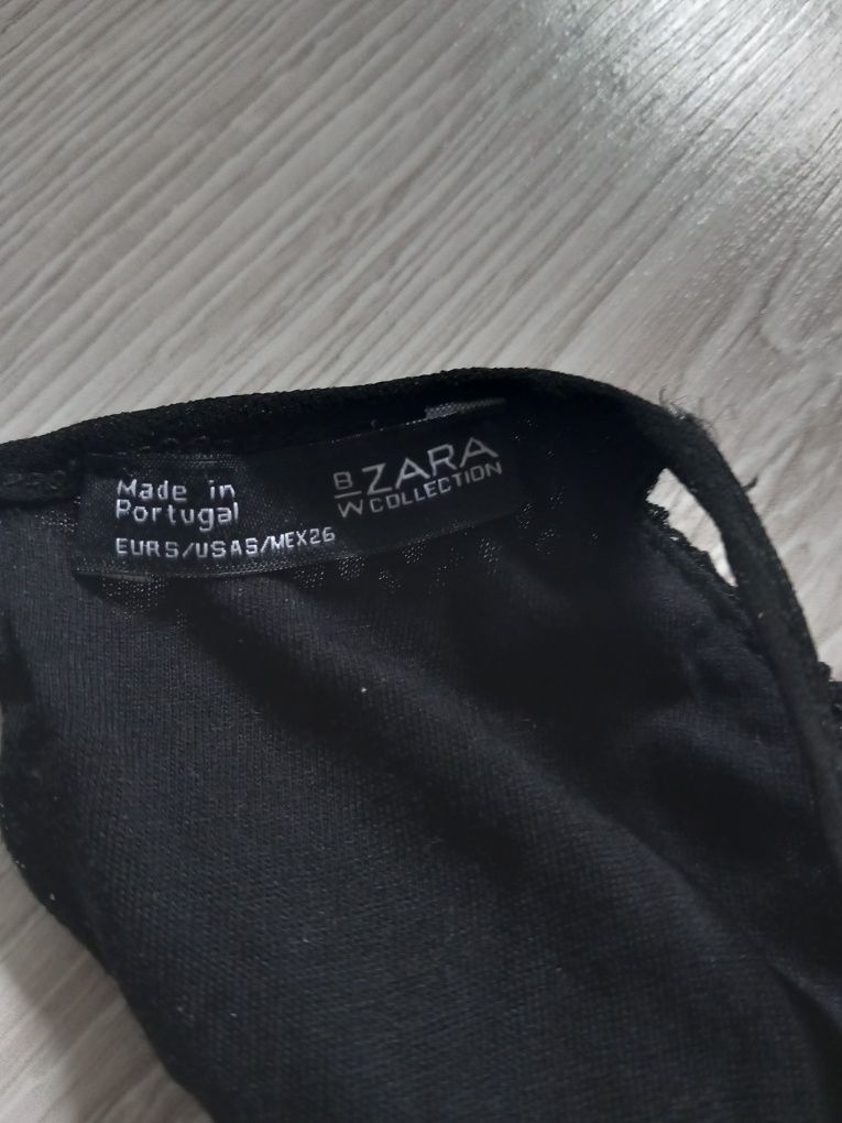 Czarny kombinezon krótkie spodenki głęboki dekolt Zara S 36 8
