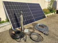 Kit solar painel + bomba de água submersível rega poço furo 65m novo