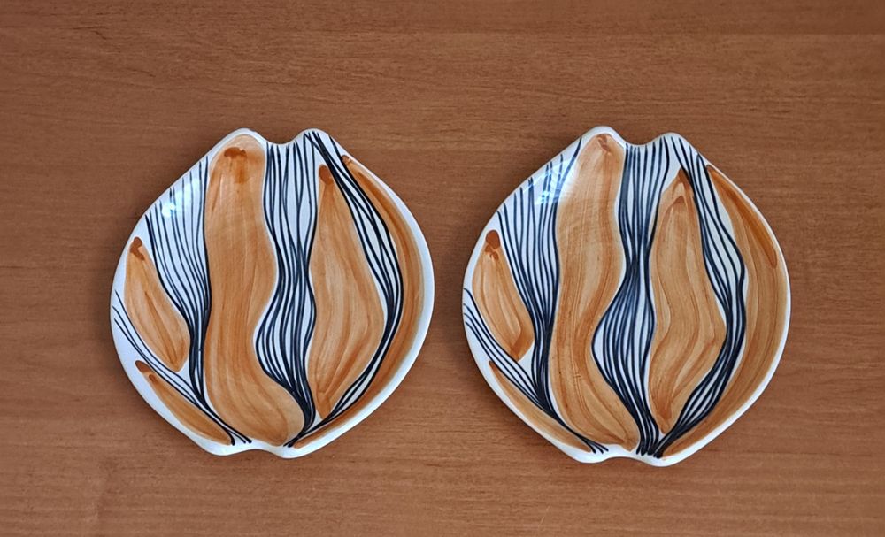 Dwa talerzyki fajans Włocławek