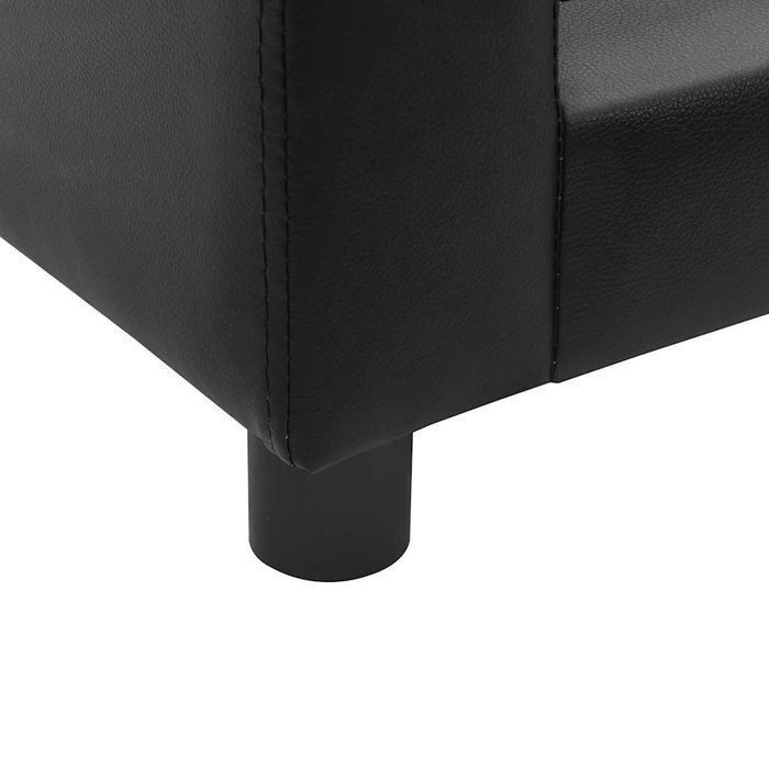 Sofa dla psa, czarna, 60x43x30 cm, plusz i sztuczna skóra