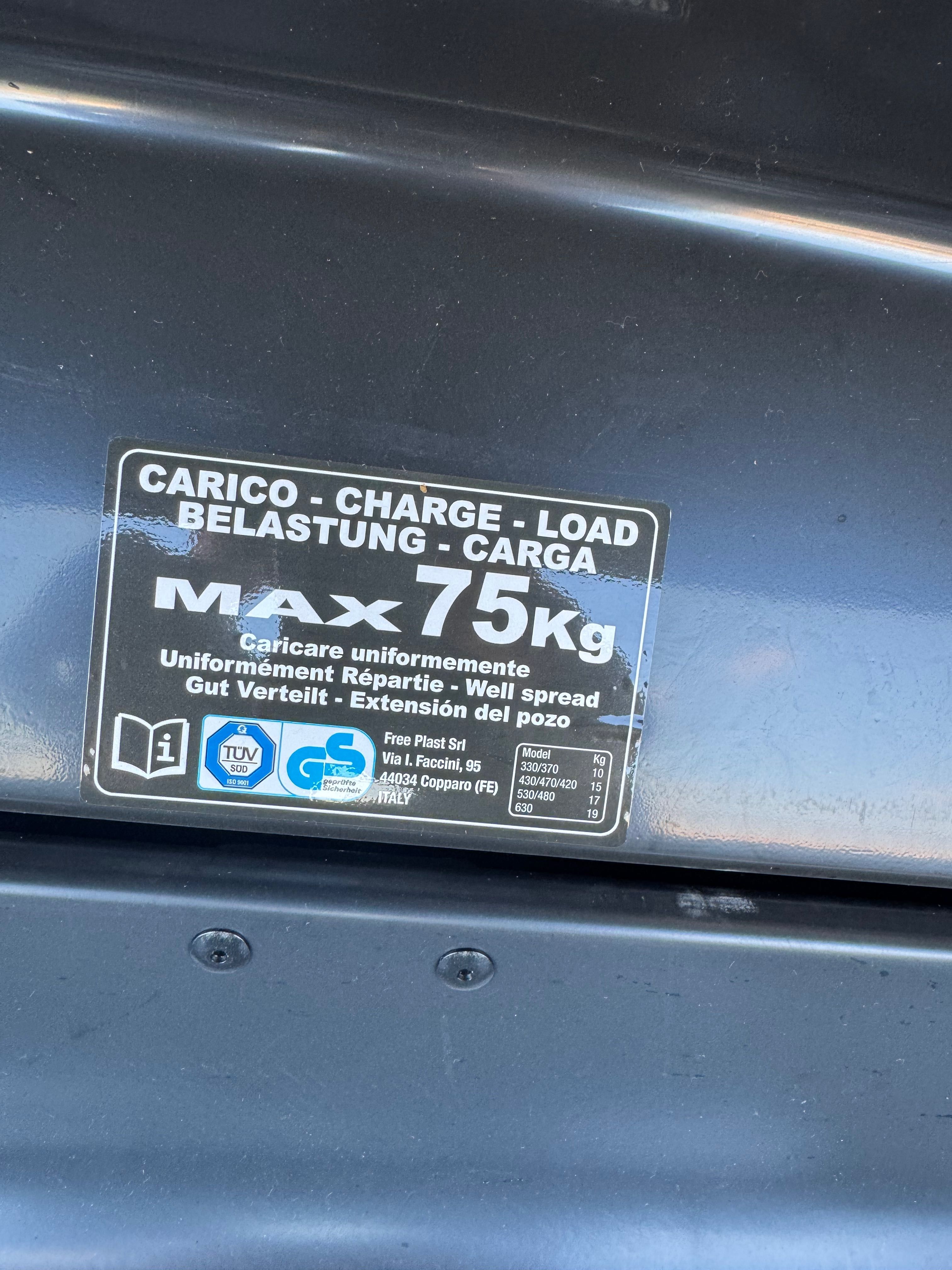 Mala Bagageira de Tejadilho 430L + Barras HAST