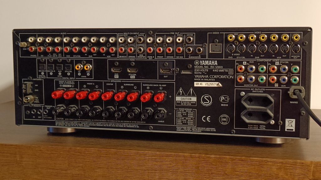 Amplituner Yamaha RX-V663 7x95W HDMI Dolby Digital Plus TrueHD DTS-HD
