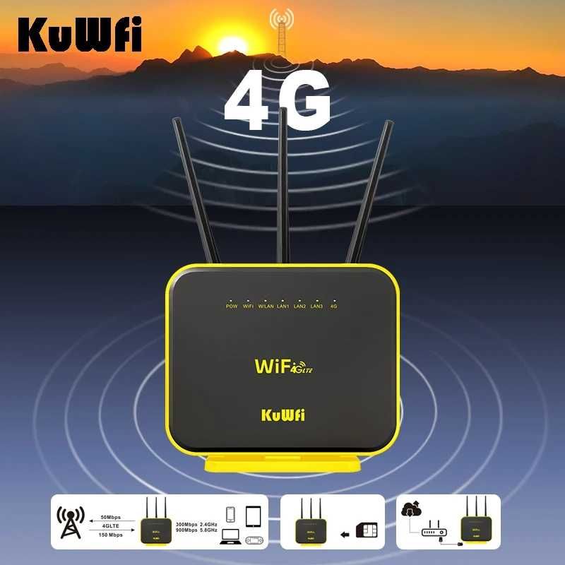 KuWfi C-900 Гигабитный двухдиапазонный 4G LTE WiFi роутер