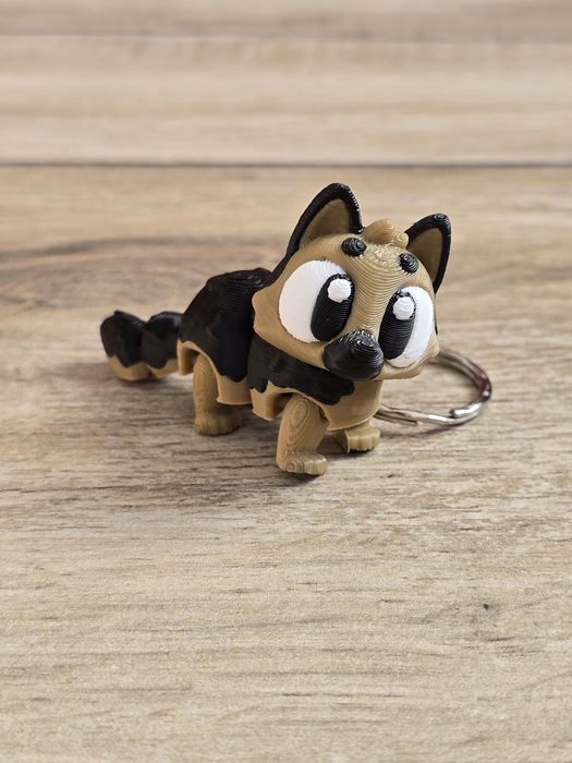 Breloczek Owczarek Niemiecki 3d - Brelok Druk3d fidget Keychain