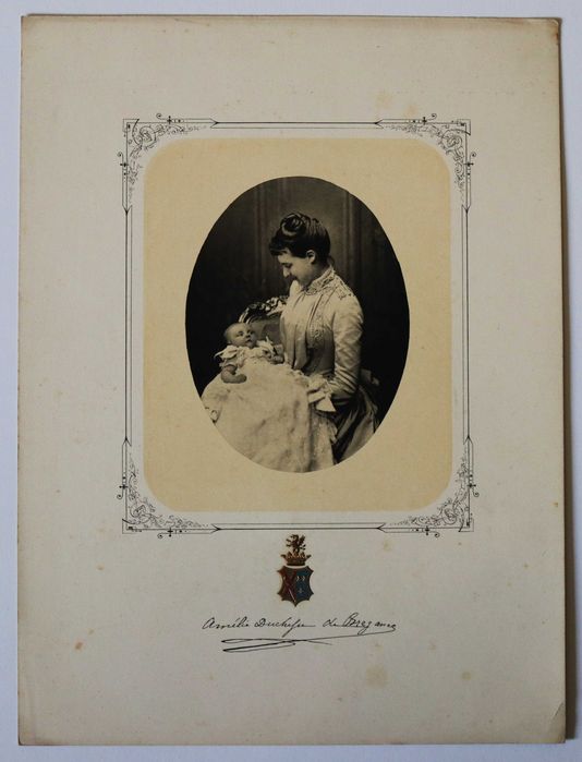 Princesa D Amélia e o Príncipe D Luís Filipe fototipia rara