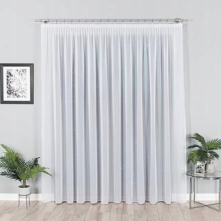 Firana gotowa z woalu z ołowianką wys. 185x450 cm WZO