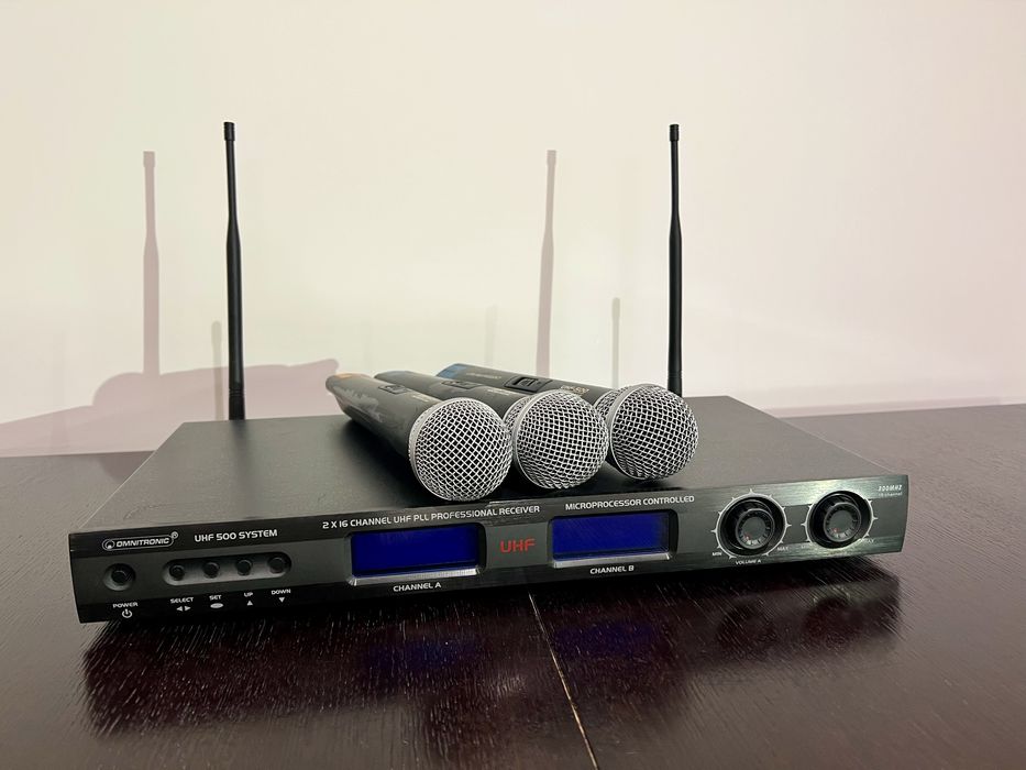 Mikrofony bezprzewodowe Omnitronic UHF 500