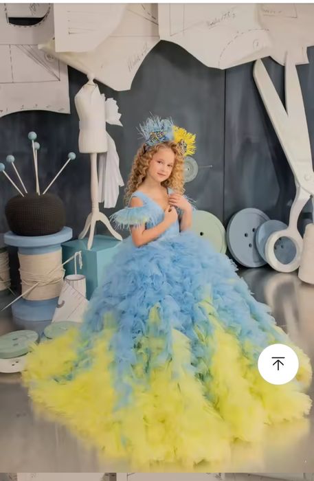 Синя-жовта,сукня