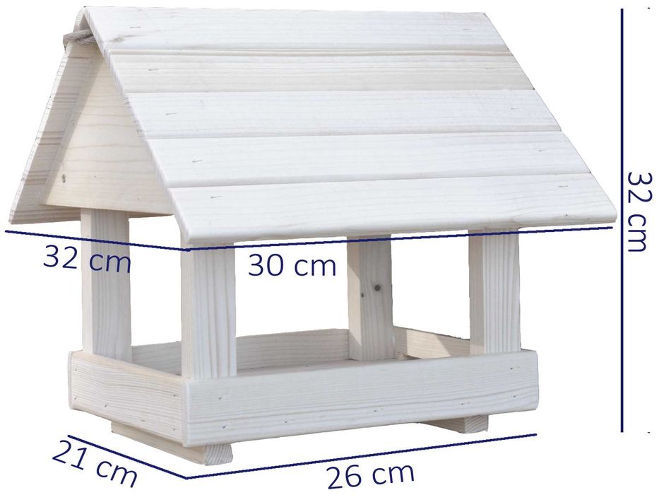 Karmnik dla ptaków z grawerem . Impregnowany! Duży