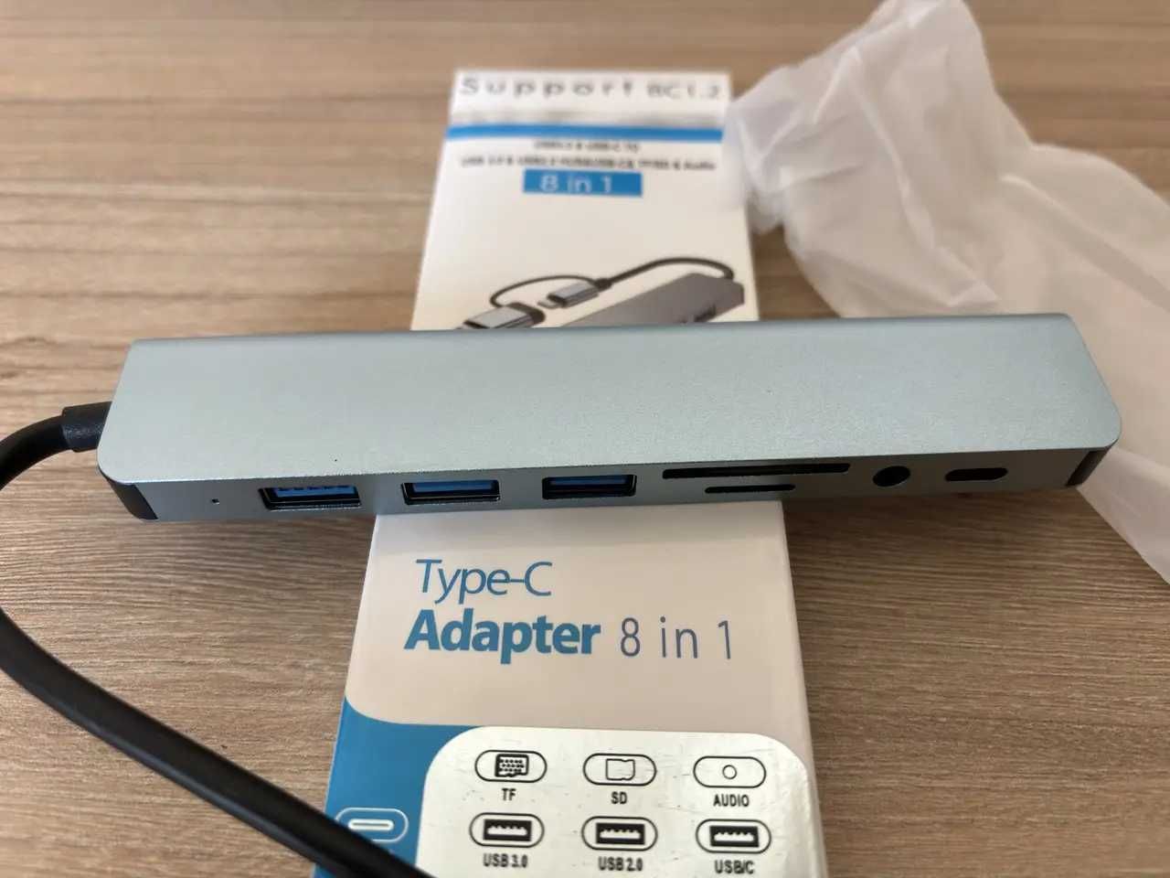 USB хаб Type C TC802 8 в 1  USB 3.0 USB C переходник макбука адаптер
