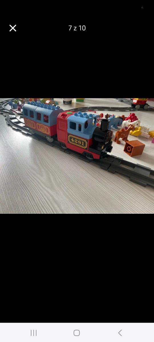 Klocki lego duplo kolejki, karuzela, tory..