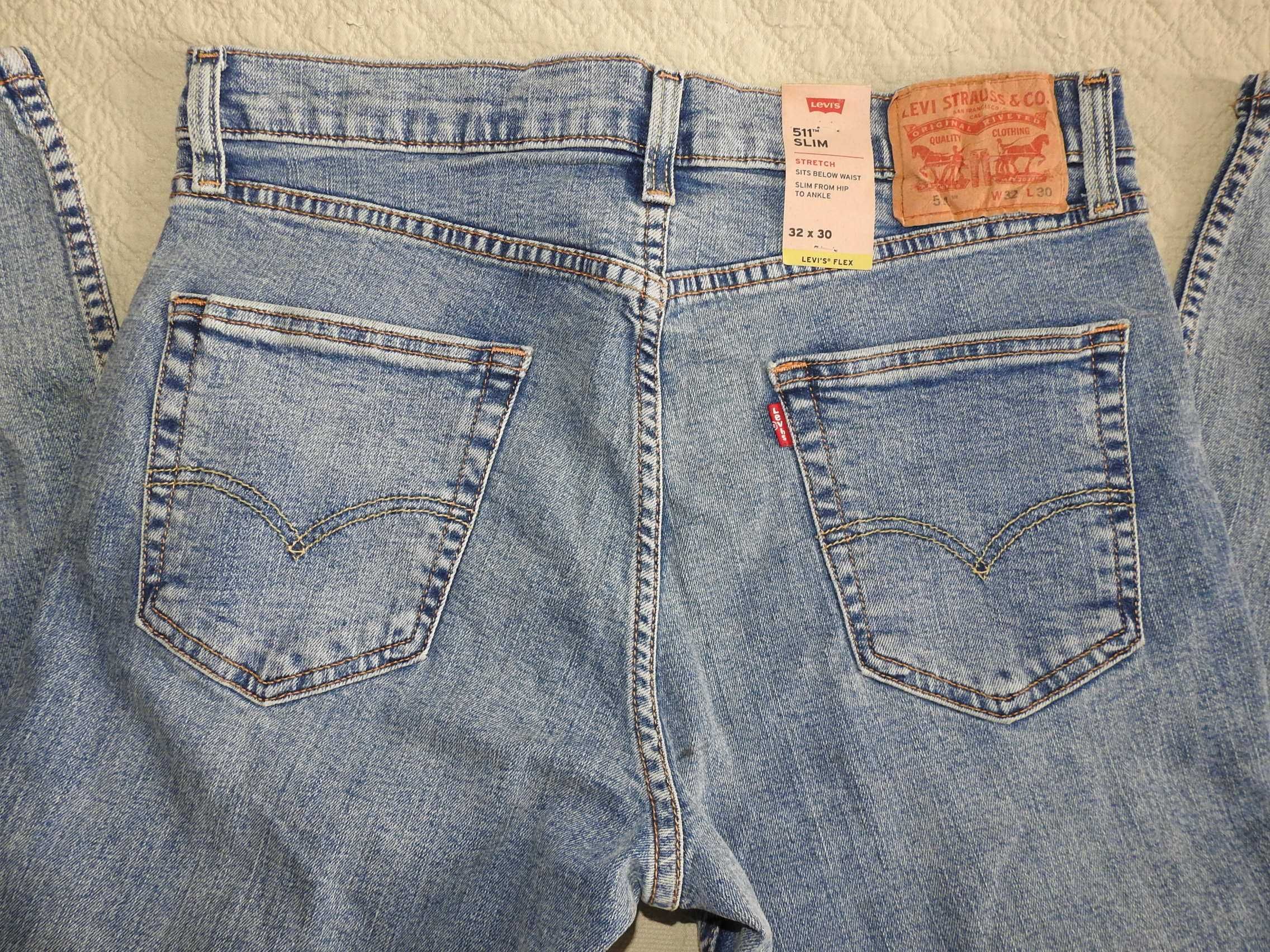LEVIS 511 Slim Fit Flex Новые джинсы size 32 x 30 из США 100%ОРИГИНАЛ