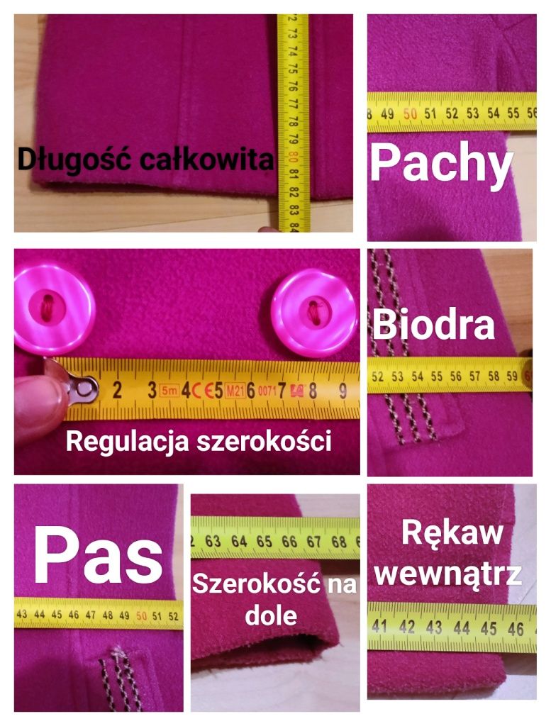 Różowy damski Płaszcz na zimę 42 - 44 (XL - 2 XL)