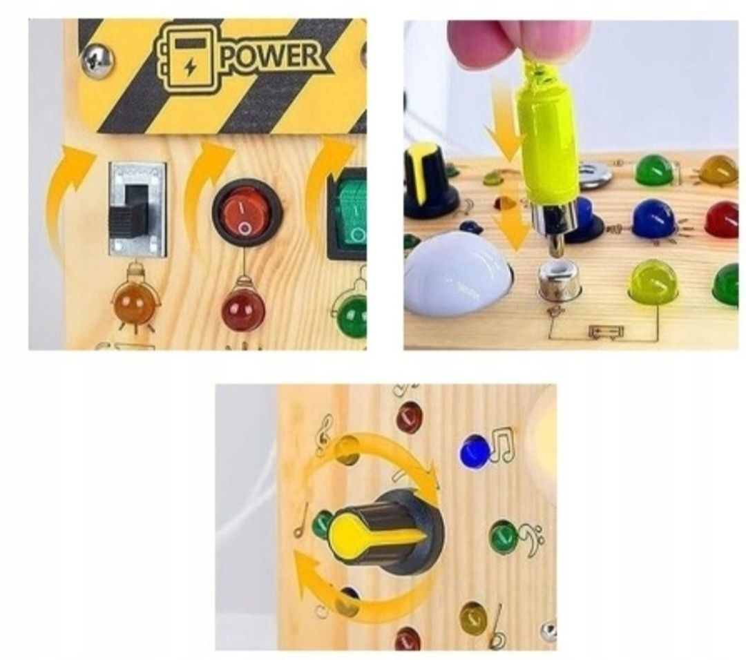 Drewniana Tablica Sensoryczna Edukacyjna LED Montessori najtaniej