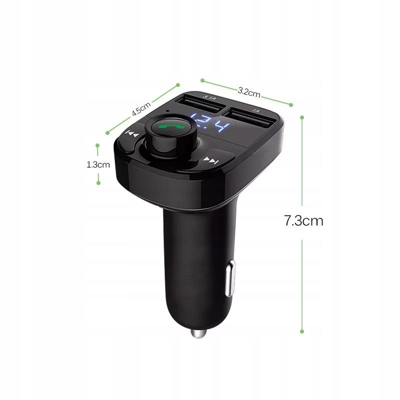 Transmiter FM z ładowarką USB i Bluetooth 5.0