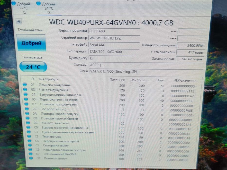 Хард Диск Western Digital PURPLE 4 TB WD40PURX під Відео спостереження