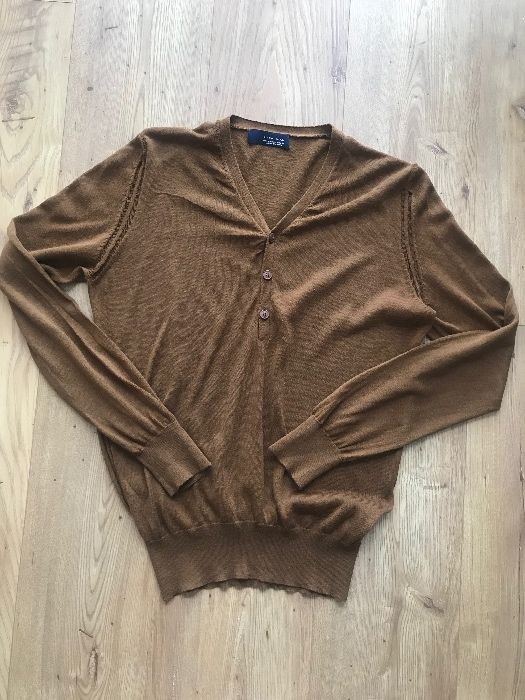 Karmelowy sweter Zara S cienki brązowy