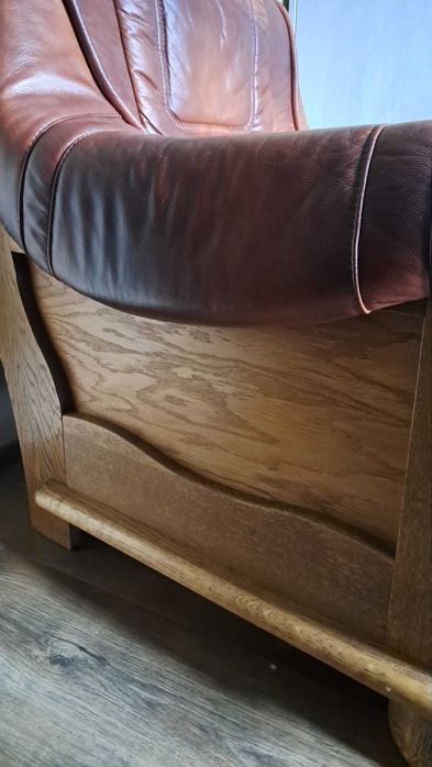Fotel skórzany brązowy