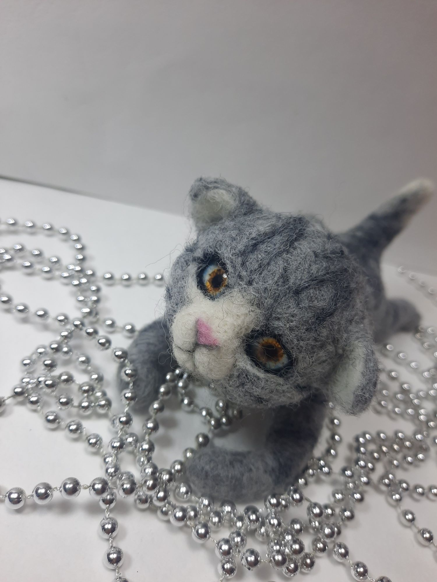 Валяная игрушка котик, валяна іграшка кошеня