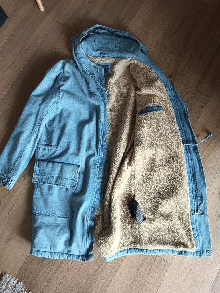 Męski płaszcz jeansowy Zara