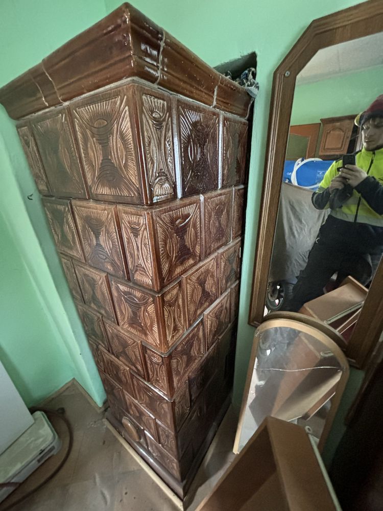Piec kaflowy kaflak, zdemontowany duży 172x126x55