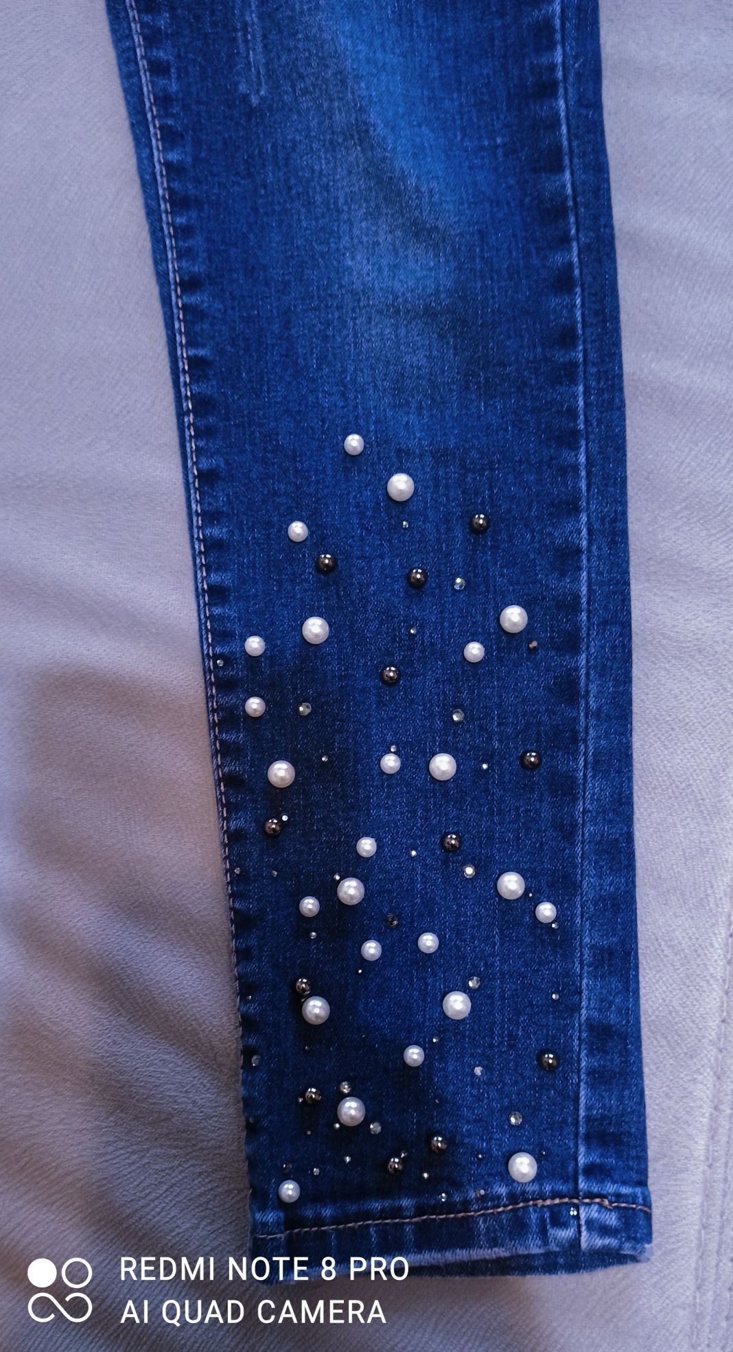 Super spodnie dla dziewczynki jeansowe rozmiar  140