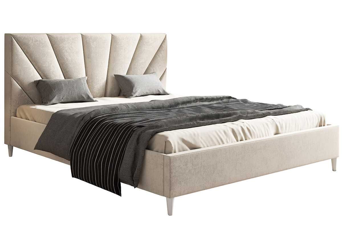 Łóżko tapicerowane bez pojemnika Hugo 140x200 cm nóżki
