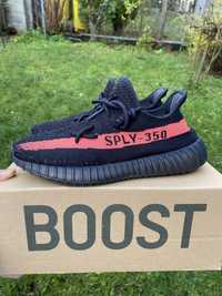Adidas Yeezy Boost 350 V2 Red Stripe sneakersy czarne kanye west
