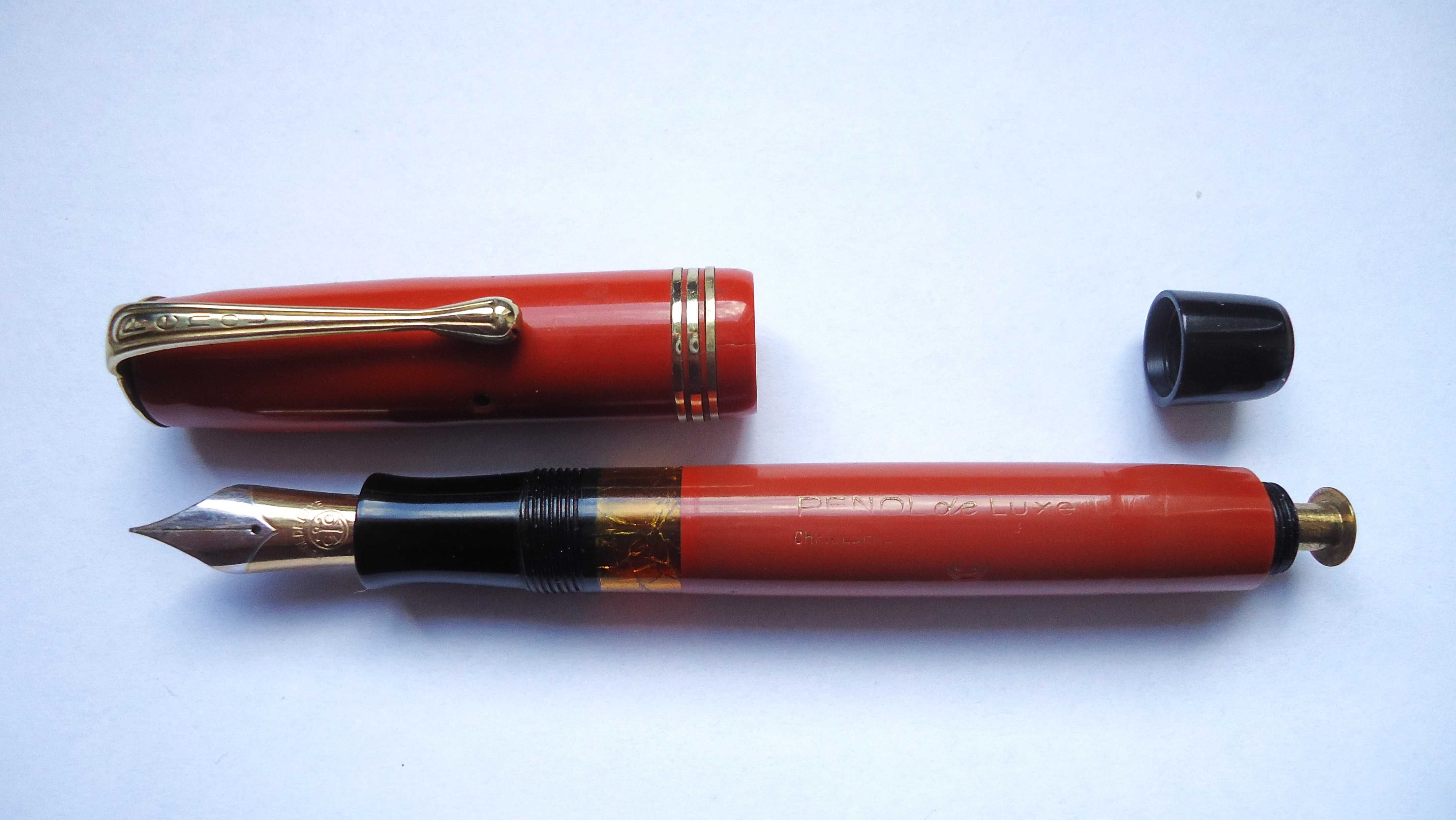 Pióro wieczne Penol de Luxe Aero Coral Red kreska F-M DEN 1936