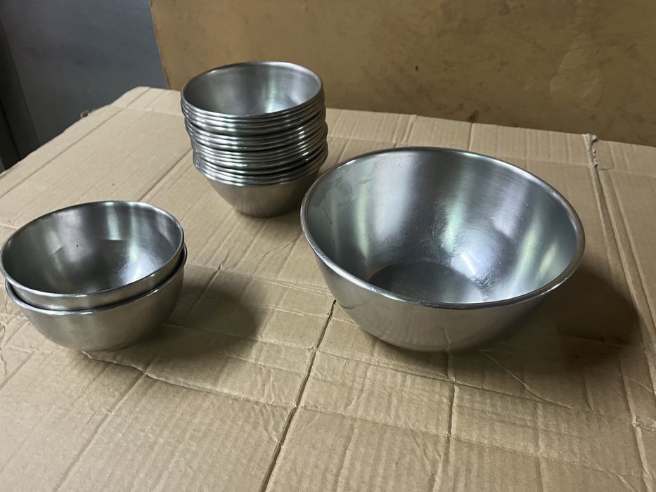 Taças redondas em inox conjunto de 18 unidades