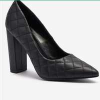 Śliczne nowe Czarne szpilki półbuty słupek  buty 36