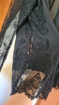 Czarna bluzka koszula gipiura Amisu
