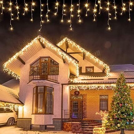 Nowe piękne lampki choinkowe Sople 500 led 24m kurtyna efekt flash