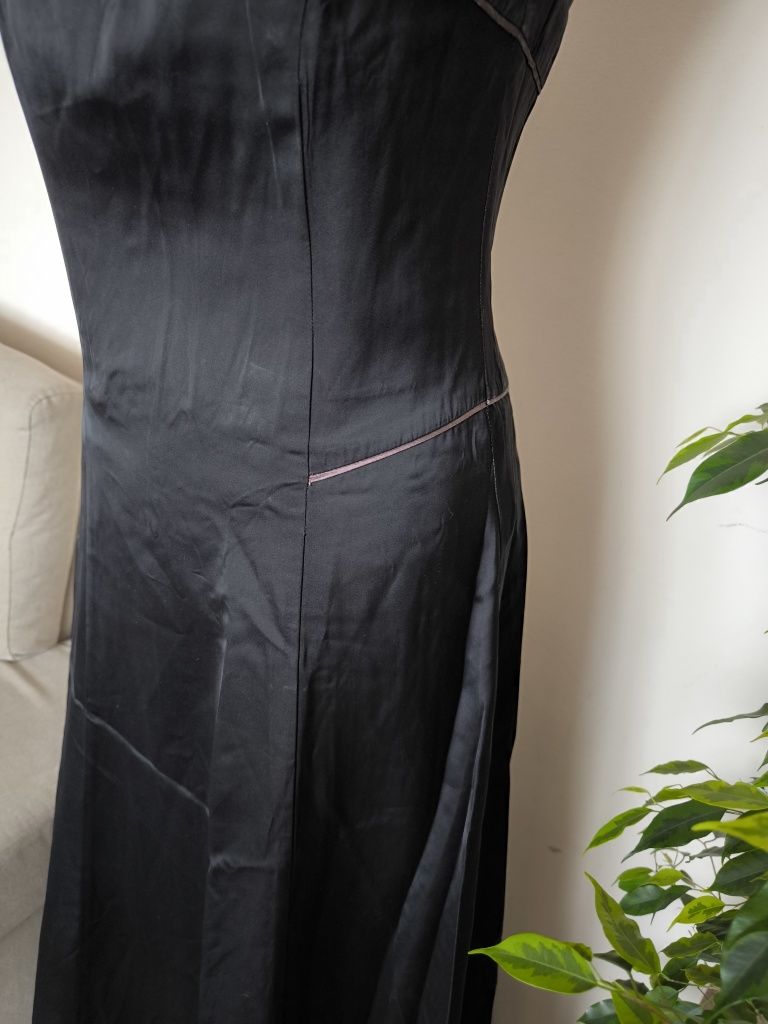 Długa elegancka sukienka damska czarna L 40