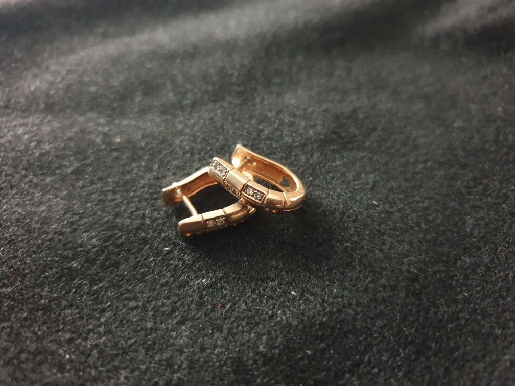 Роскошные серьги из золота 585 проба с бриллиантами