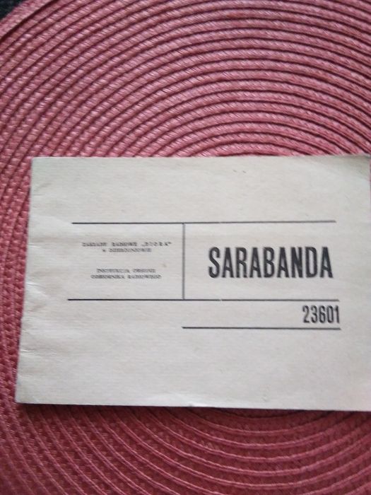 Instrukcja obsługi odbiornika radiowego Sarabanda, PRL