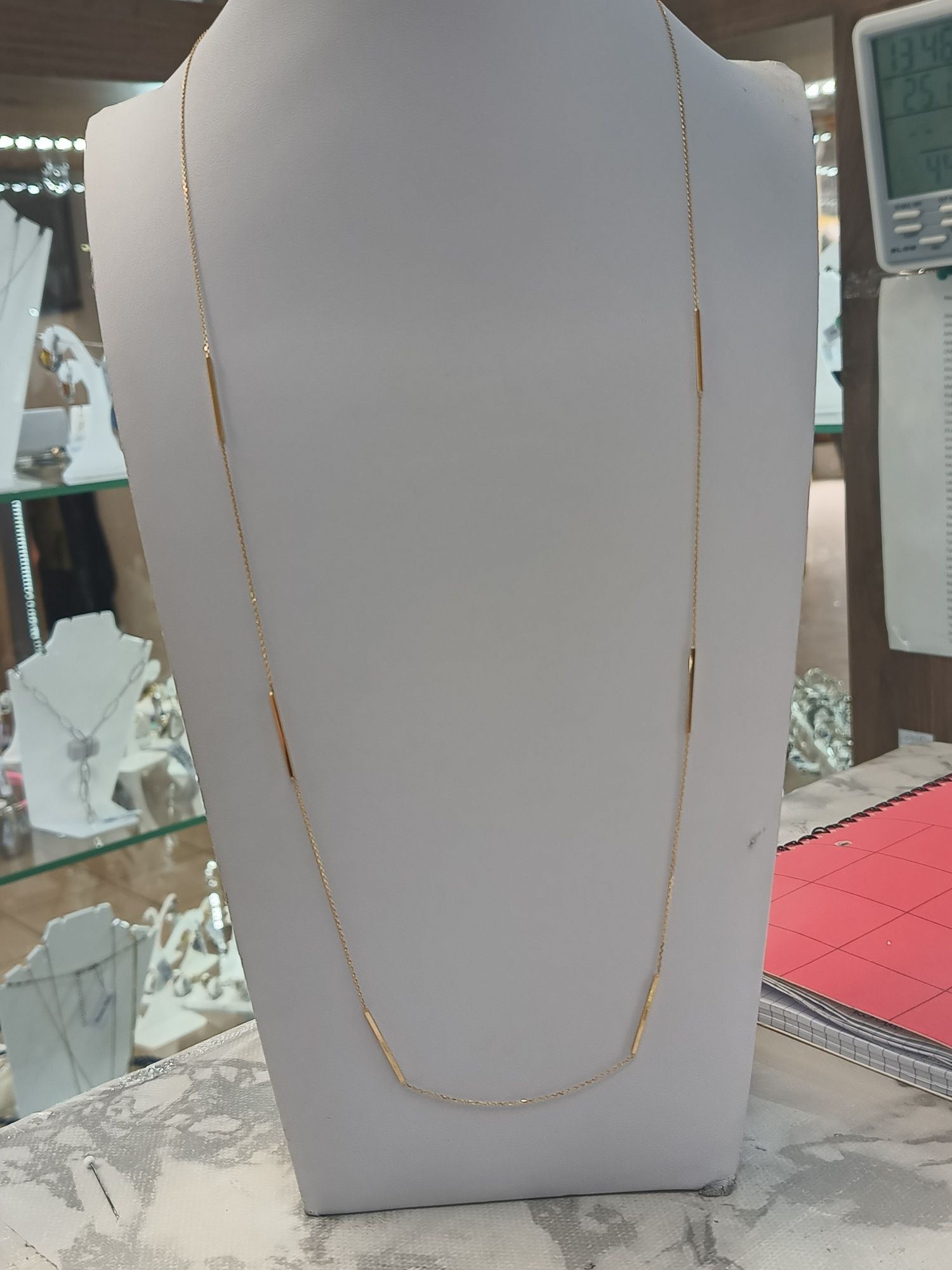 Piękny długi złoty oryginalny naszyjnik 80 cm żółte złoto pr 585 14 ka
