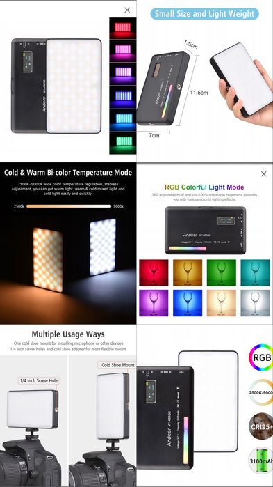 Lampa diodowa W140RGB Led Video Light