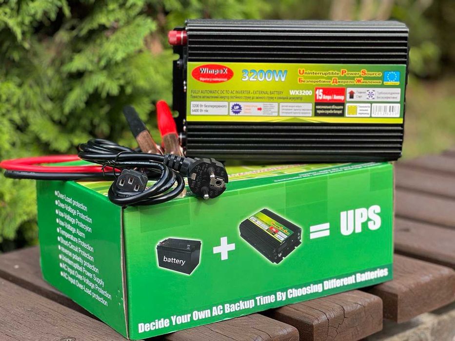 ИНВЕРТОР UPS/ Бесперебойник с подзарядкой 12/220в-3200вт. ЧИСТЫЙ СИНУС