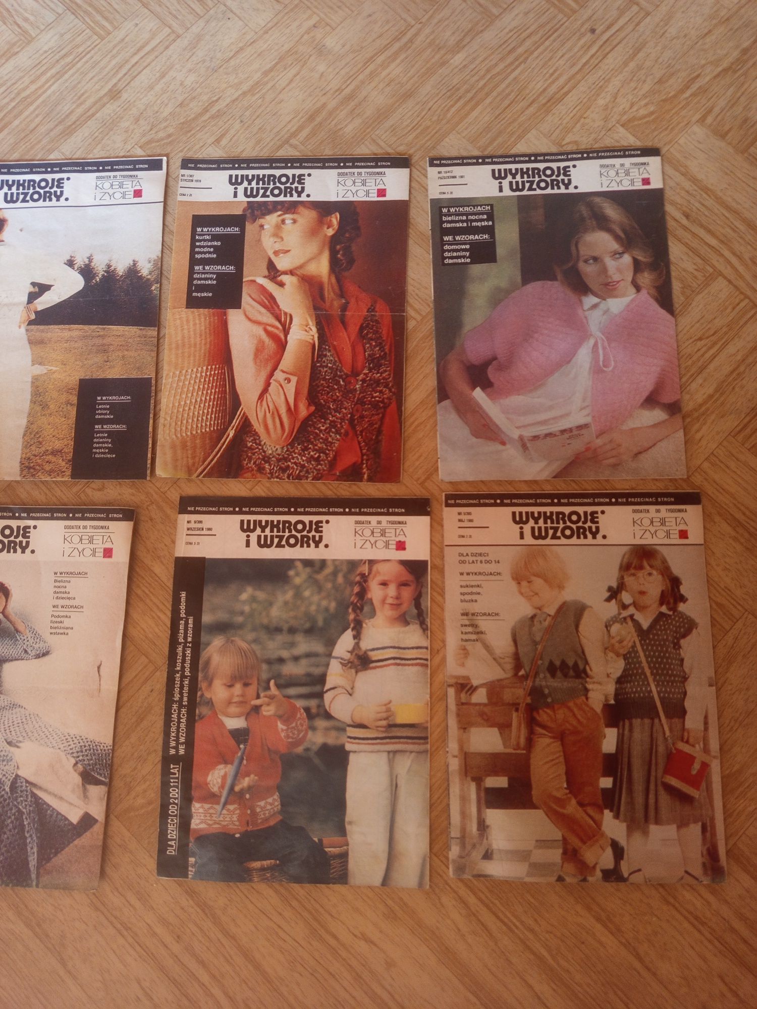 Magazyn-  Wzory i wykroje, lata 80-te, zestaw 1