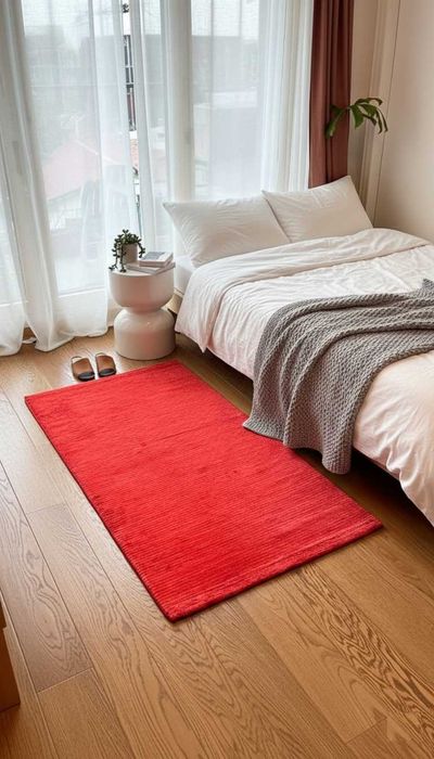 Nowoczesny Dywan Czerwony – Dodaj głębi wnętrzu! (80x150 cm)