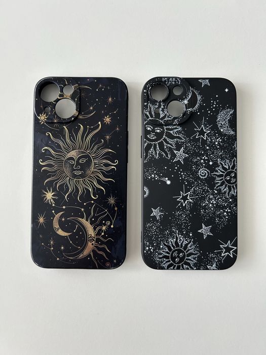 2x case etui iPhone 14 gwiazdy księżyc słońce kosmos niebo