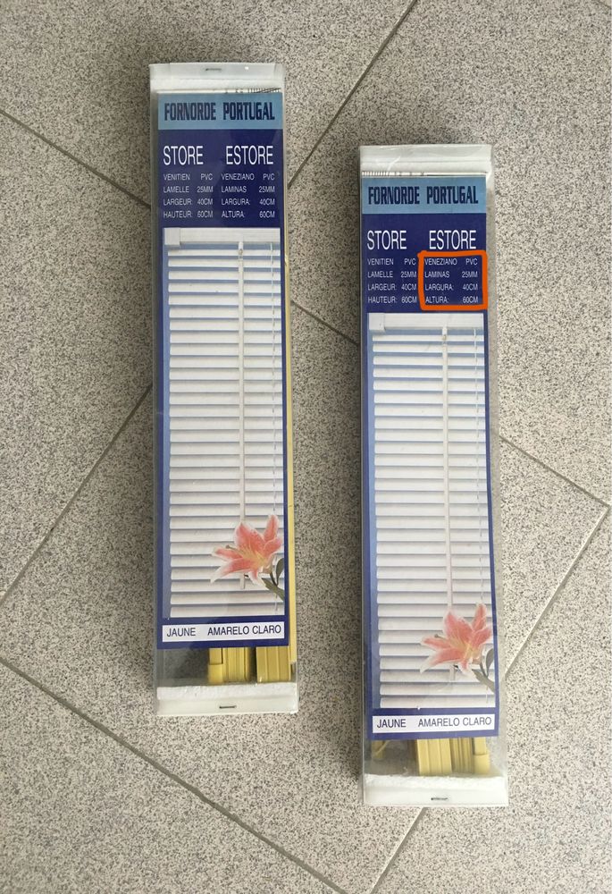 1 Mini Estore veneziana 40X60 AMARELO- NOVO
