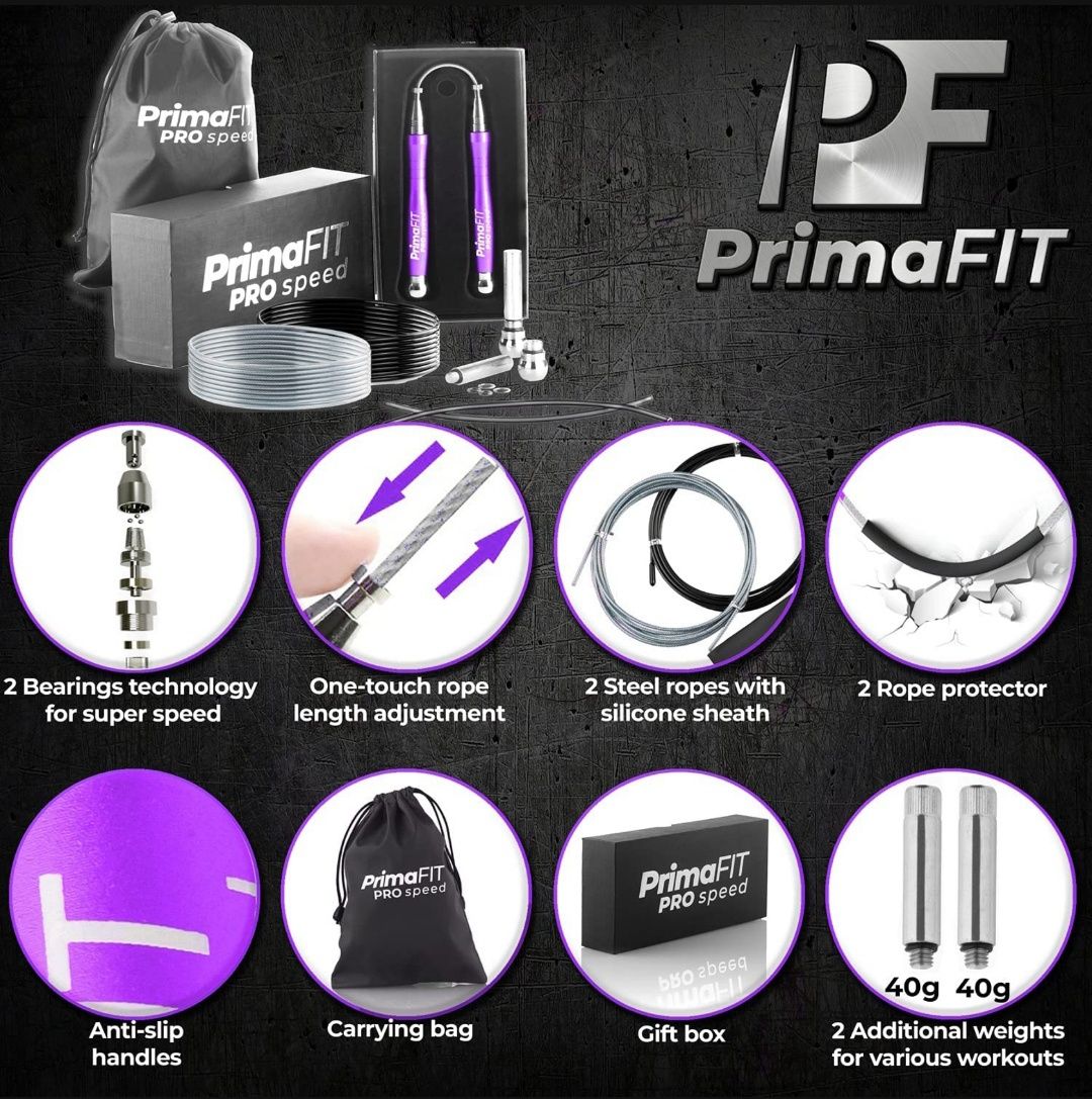 PrimaFIT Pro Speed skakanka dla dorosłych fitness