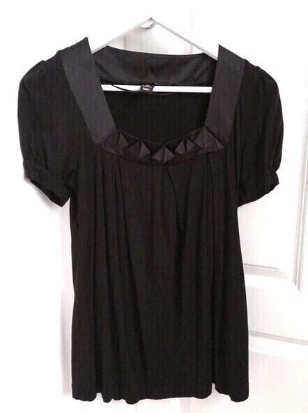 Tunika bluzka czarna sukienka S klasyczna elegancka vintage retro