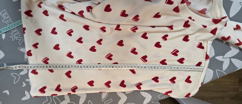 Serduszka czerwone. Nowa piżama z weluru