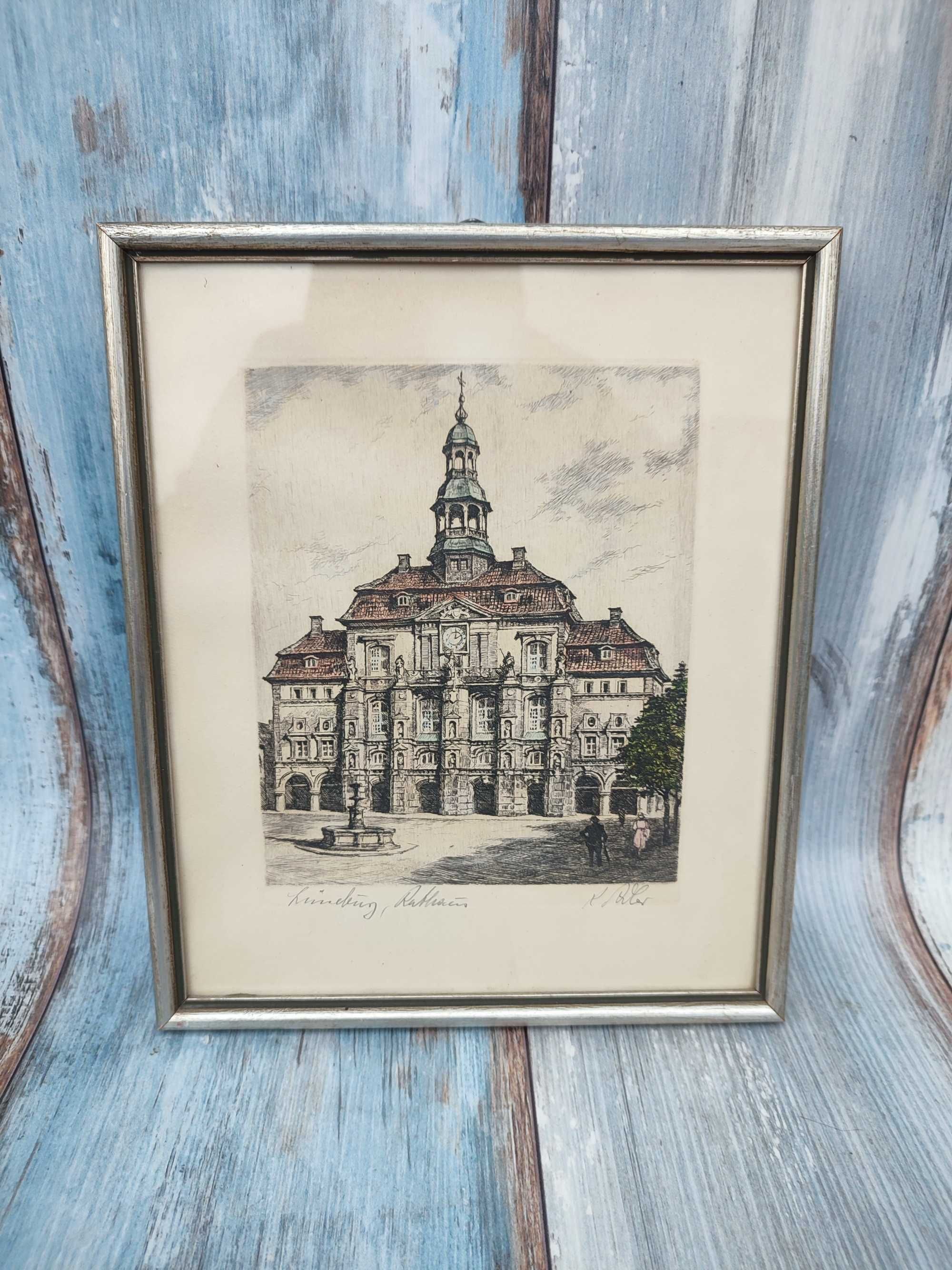 Stara Akwaforta - Akwatinta - Podpis Autora - vintage - design
