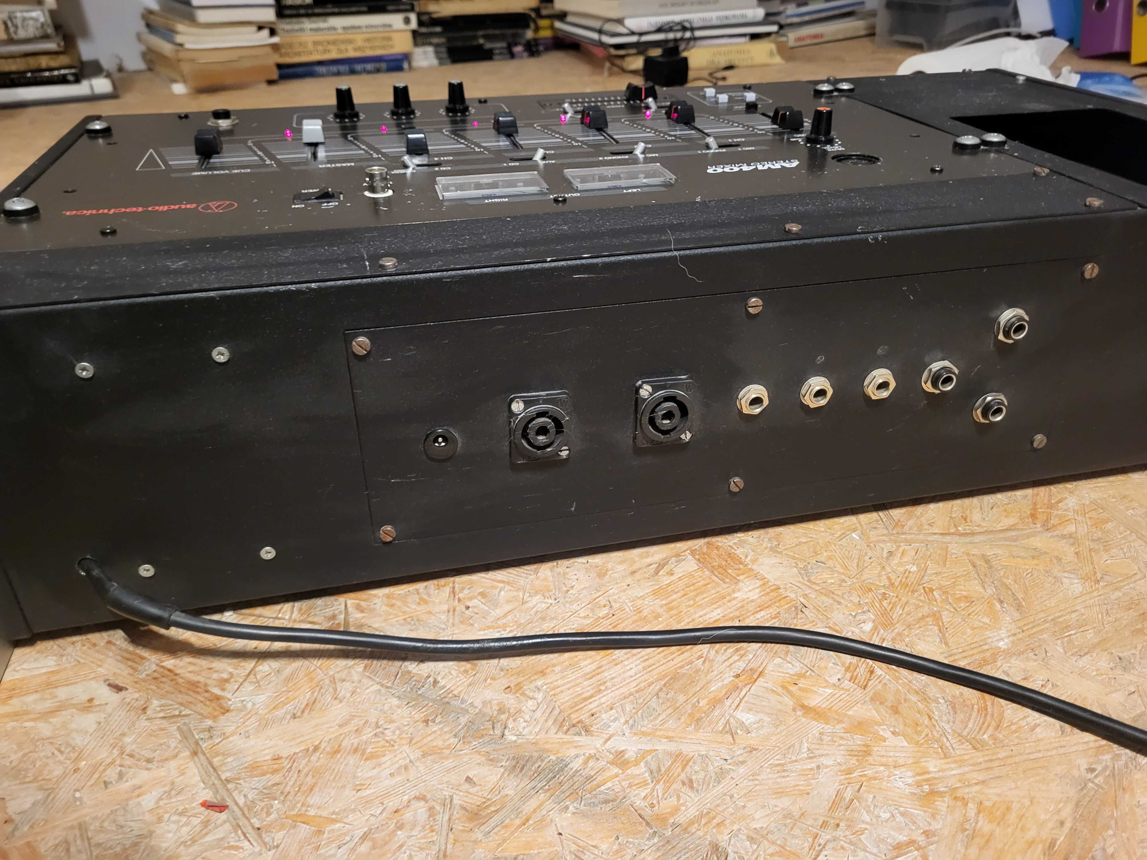Mikser DJ 4 kanałowy AUDIOTECHNICA AM400 + wzmacniacz SOUNDTECH PL200