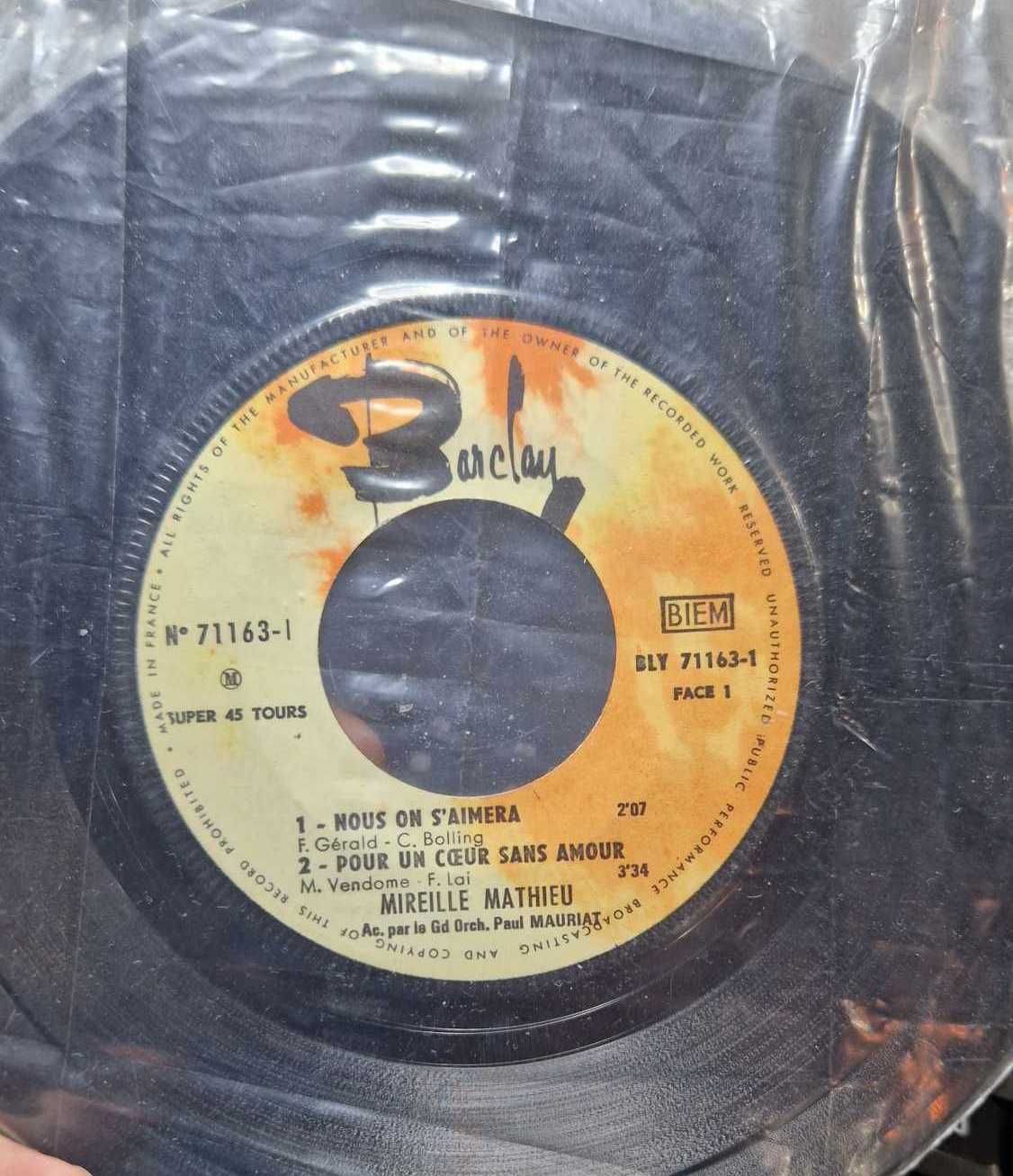 Adieu a la nuit - Mireille Mathieu - singiel winyl 7"