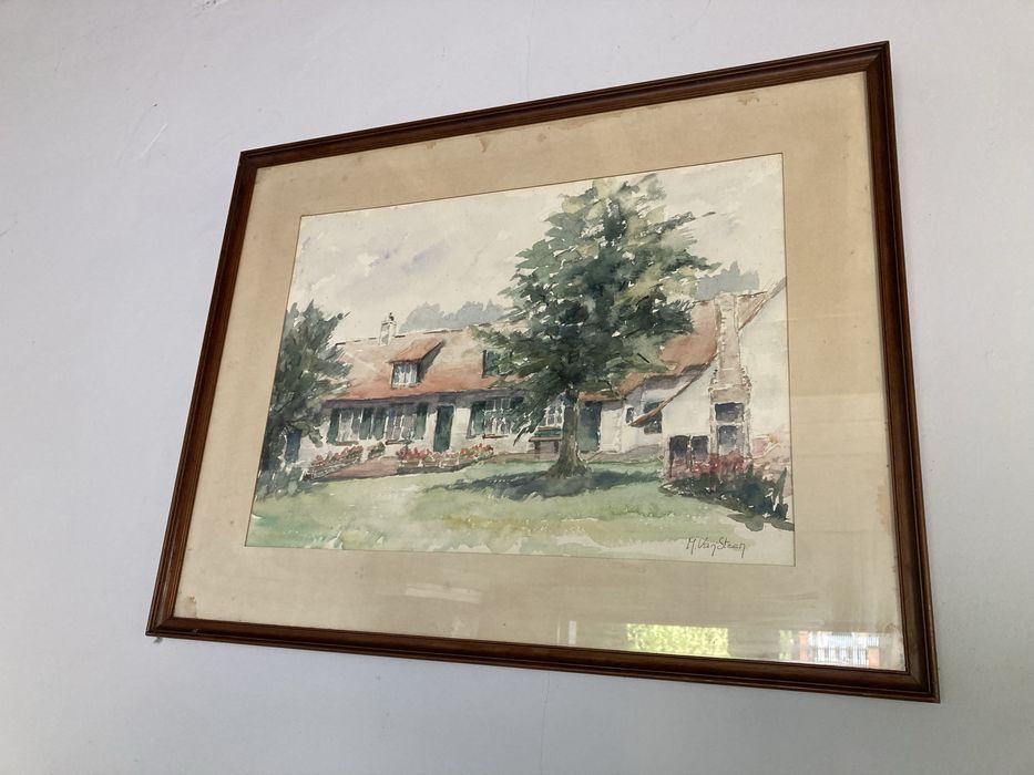 Obraz akwarela, sygnowany, M Van Steen,